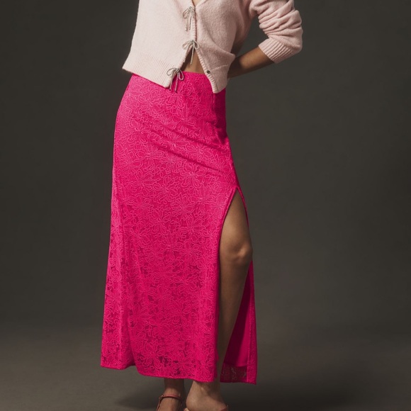 Anthropologie Dresses & Skirts - Anthropologie Lace Side Slit Maxi Skirt